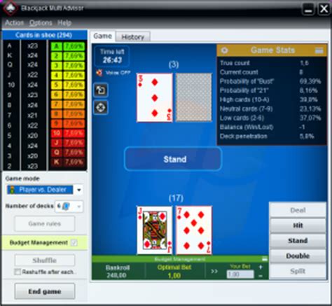 blackjack card counting software free